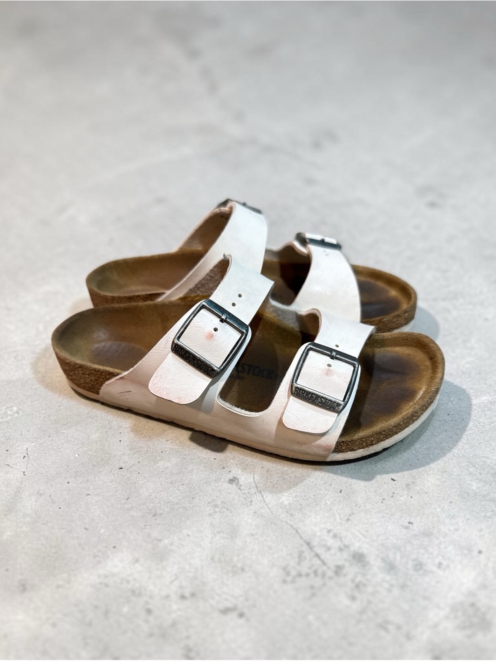 Birkenstock Kids White Double Buckle Sandals (32)